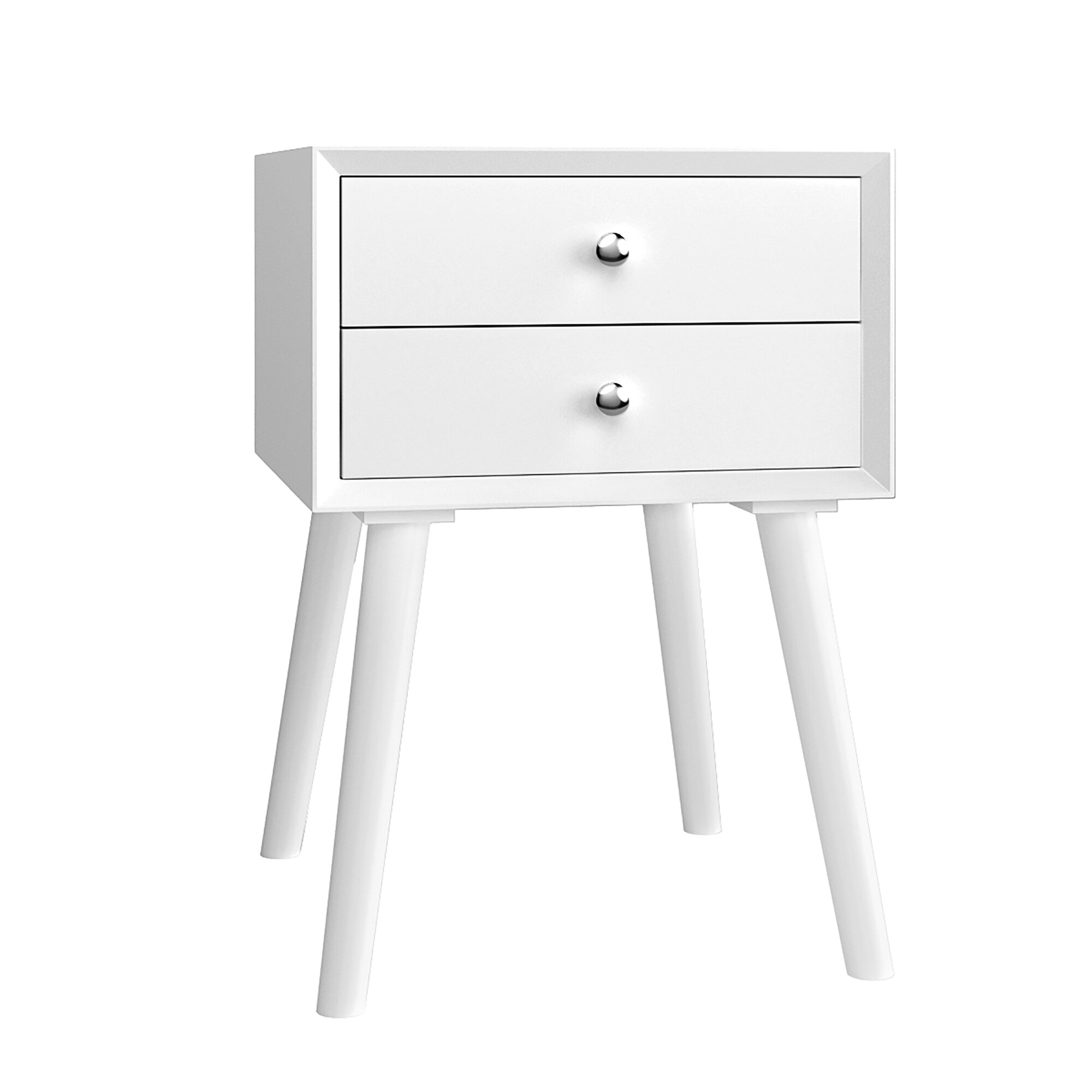 Costway SXL00082 16-Inches W x 23.5-Inches H White Wood Rectangular Modern End Table with Storage Assembly Required
