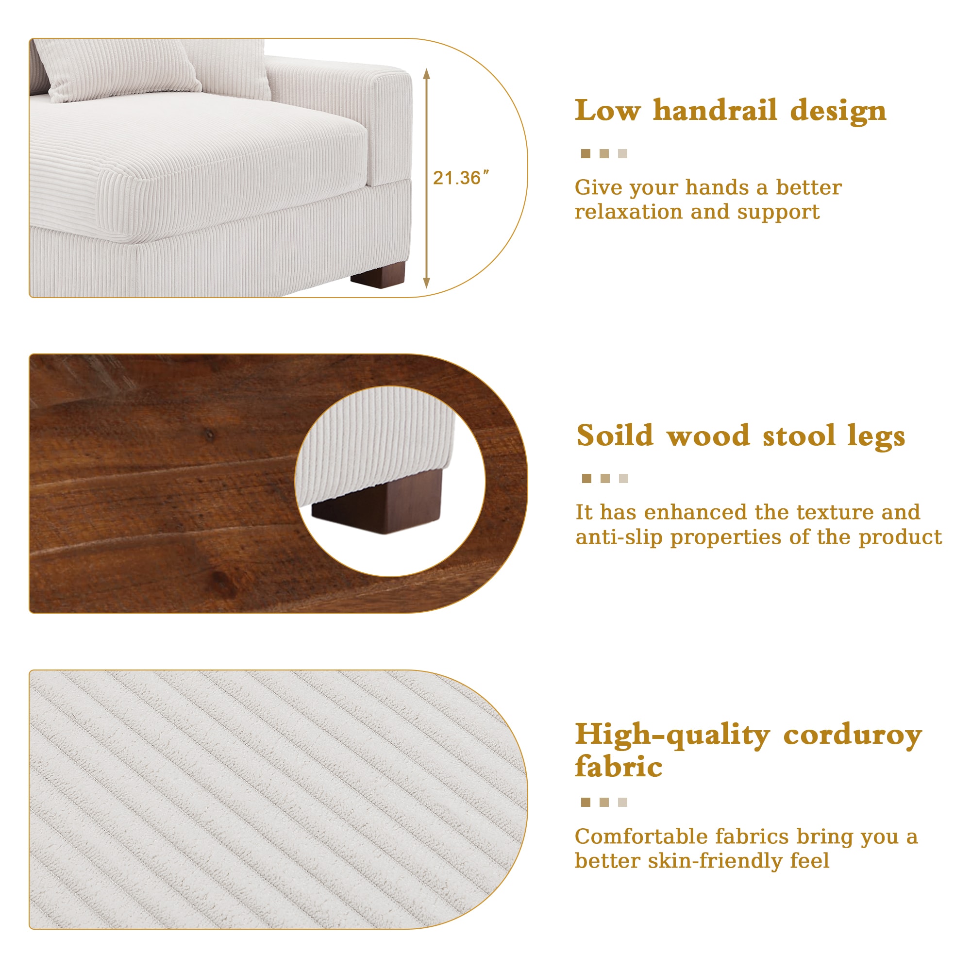 Dreamsidea CS7-BEI-L-R-M-OTX2 Sofas-Loveseats - View #8