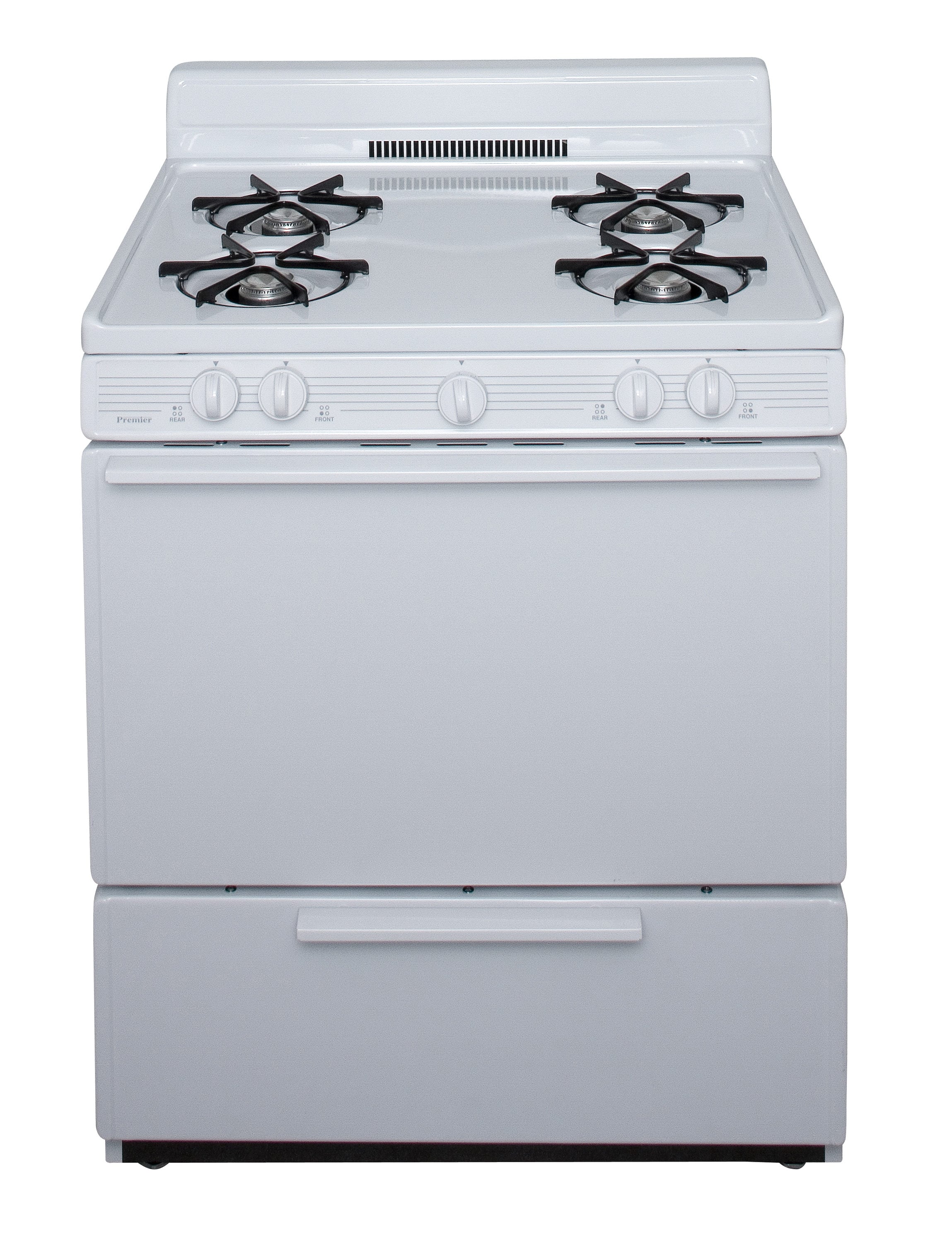 Premier SFK100OP 30-in 4 burners 3.9-cu ft Freestanding Natural Gas Range ( White )