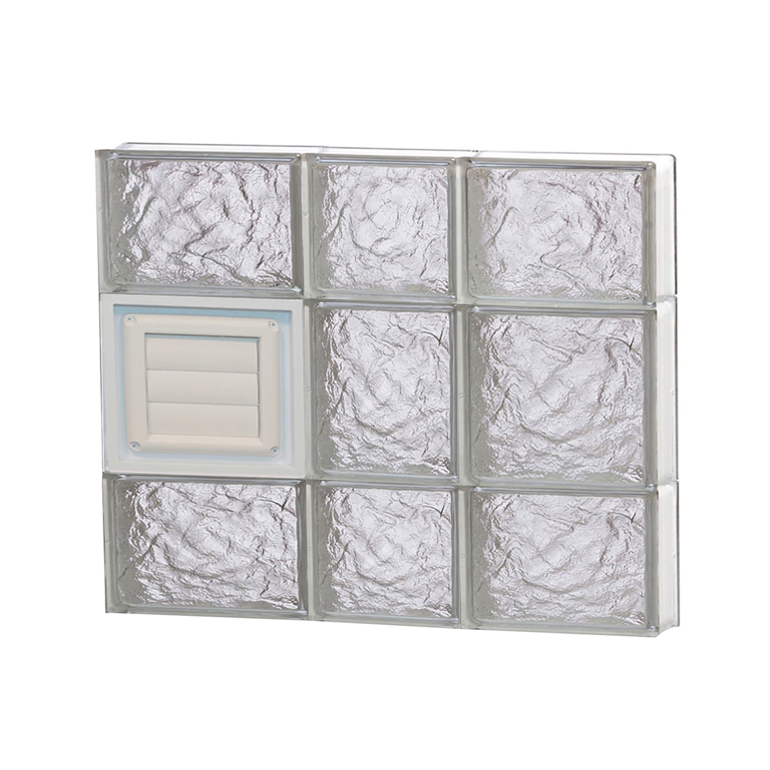 REDI2SET D2220IS Ice Glass 21-1/4-in x 19-1/4-in Frameless Replacement Dryer vent Glass Block Window