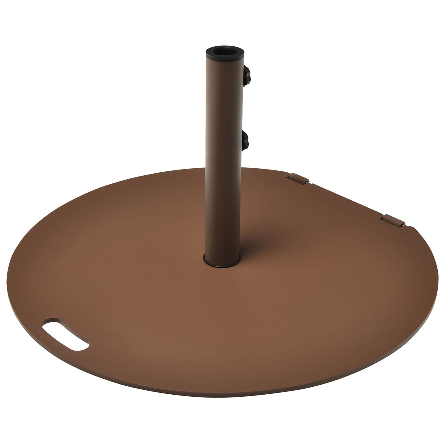 Costway CSHY003328  Patio 50LBS Umbrella Base Market Umbrella Stand Wheels Handle Brown