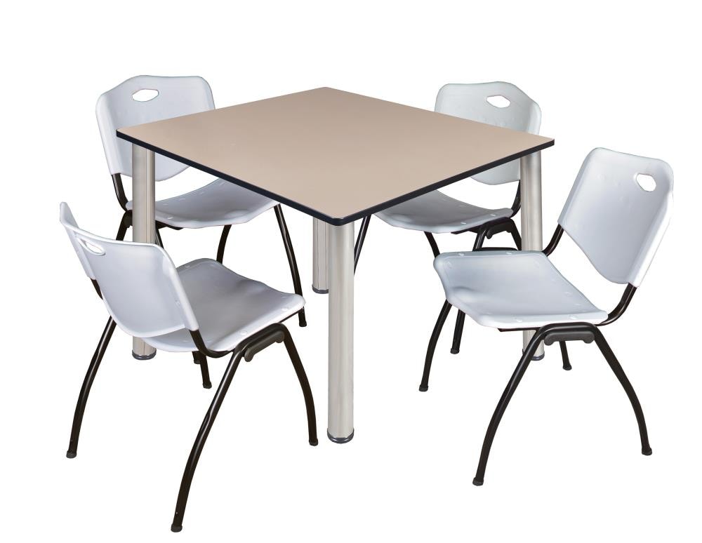 Regency TB4848BEBPCM47GY Breakroom Off-white 4-Person Training Table (48-in W x 29-in H)