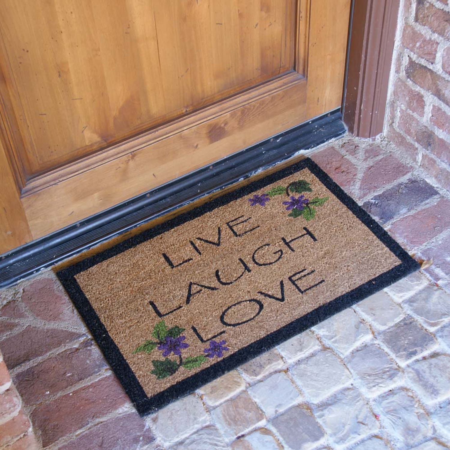 Rubber-Cal 2-ft x 3-ft Brown Rectangular Indoor or Outdoor Summer Door Mat  in the Mats department at