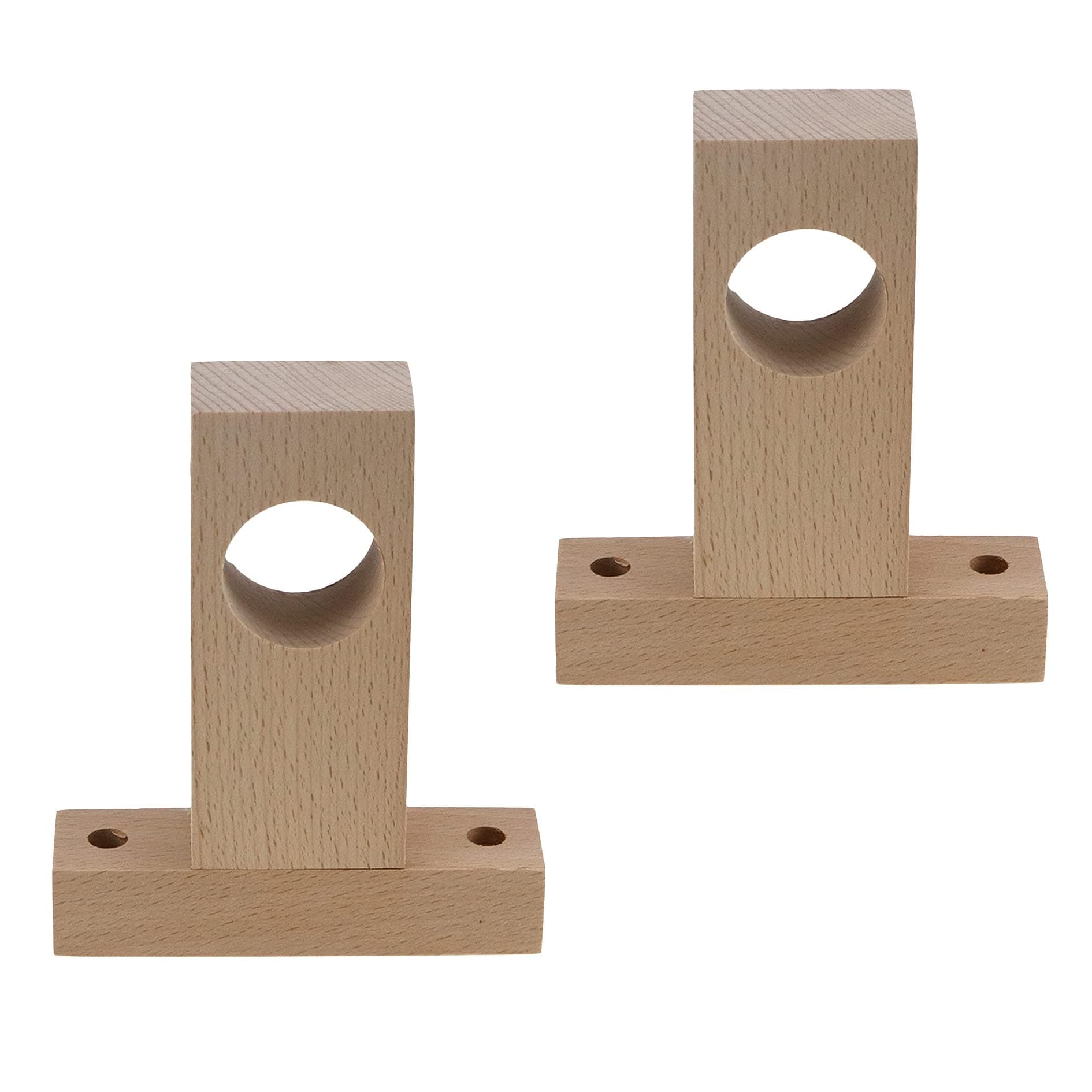 Aoibox -  Unfinished Beech Wood Curtain Rod Holder Brackets 2 Pack with Screws for 1 18 in Diamet...