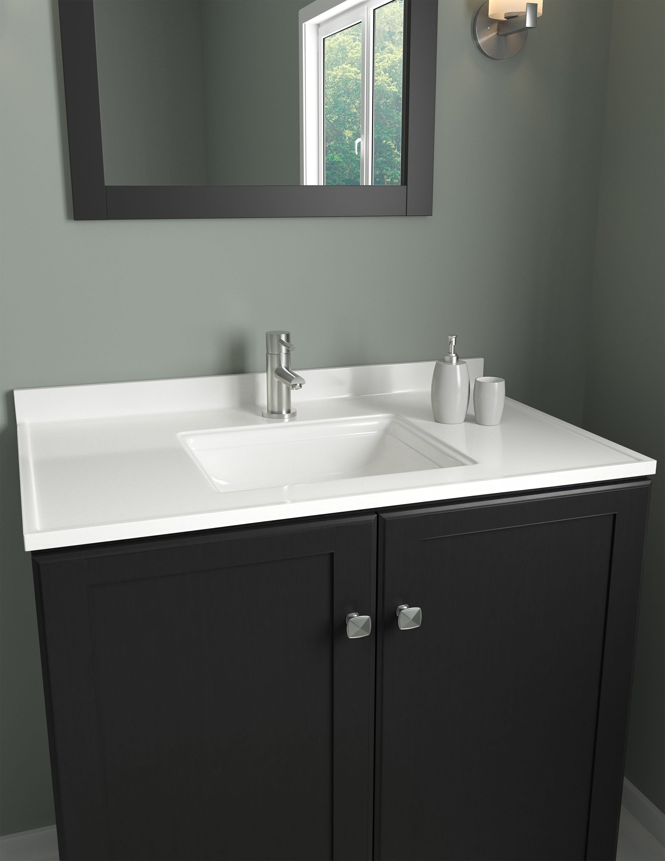 Satin Nickel Single Handle Bathroom Faucet with Ceramic Disc