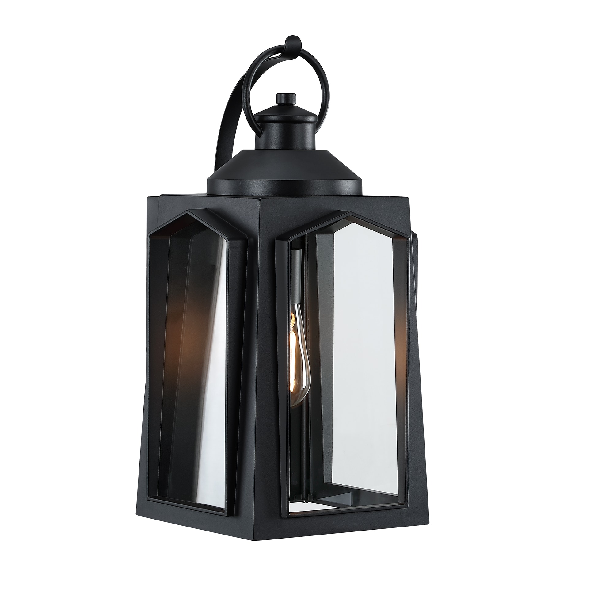 Forclover ALTCH-4181 Matte Black Outdoor Lantern 1-Light 19.23-in H Matte Black Outdoor Wall Light