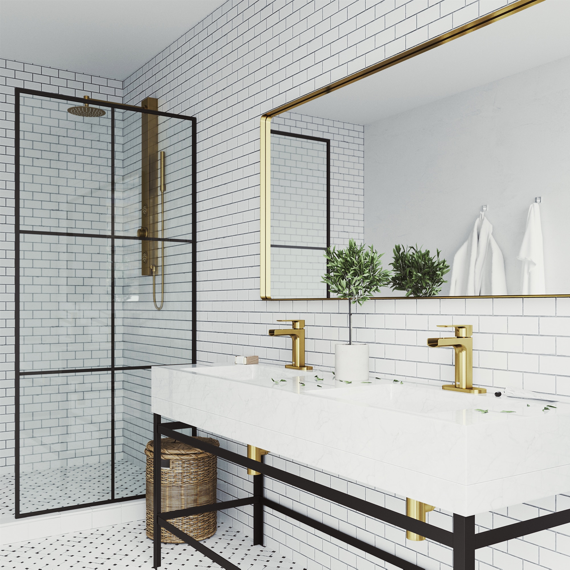 Matte Brushed Gold Single-Hole Waterfall Bathroom Faucet