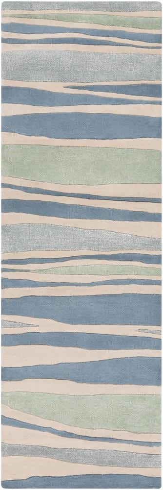 Surya LTH7030-268 Lighthouse 2 x 8 Wool Blue Indoor Stripe Runner Rug