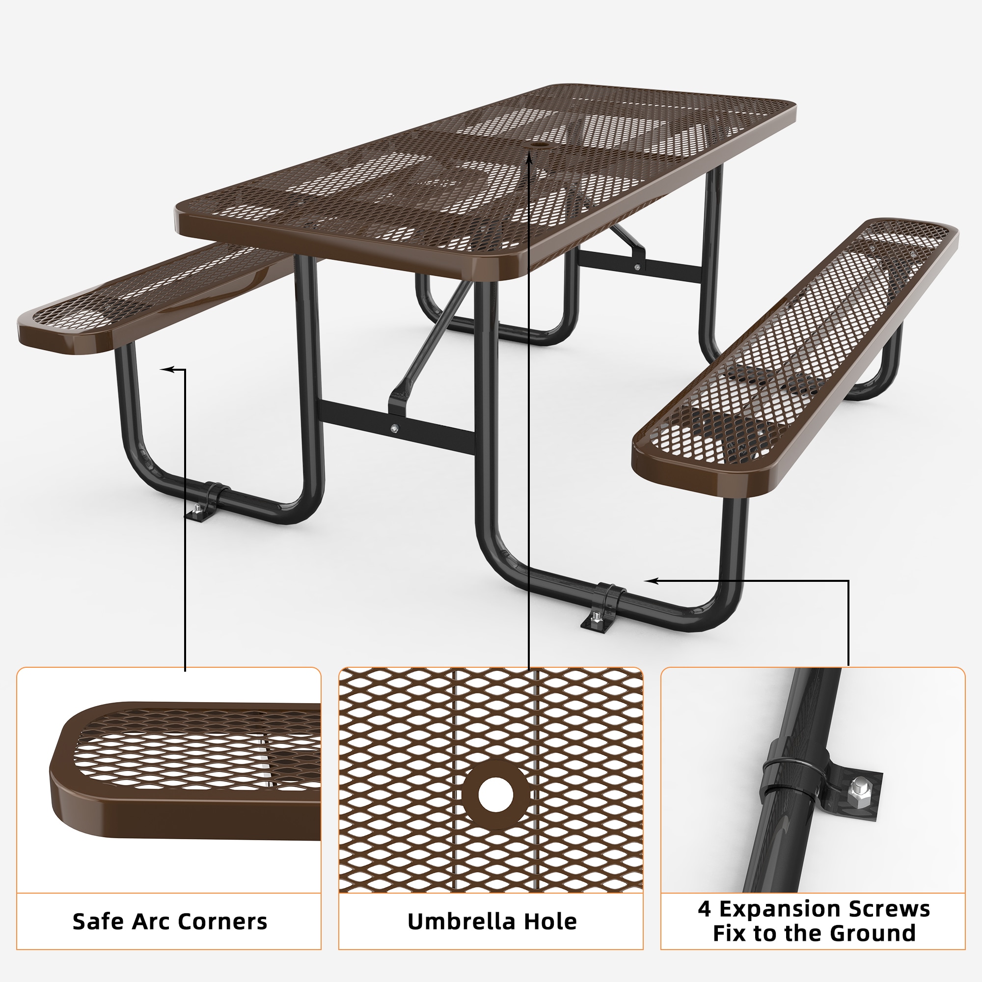 SINOFURN SYB740014BK Picnic-Tables - View #6