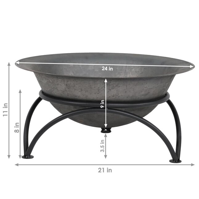 Sunnydaze Small Dark Gray Wood Burning Cast Iron Fire Pit Bowl With Stand 24 In, Using A Wok As Fire Pit