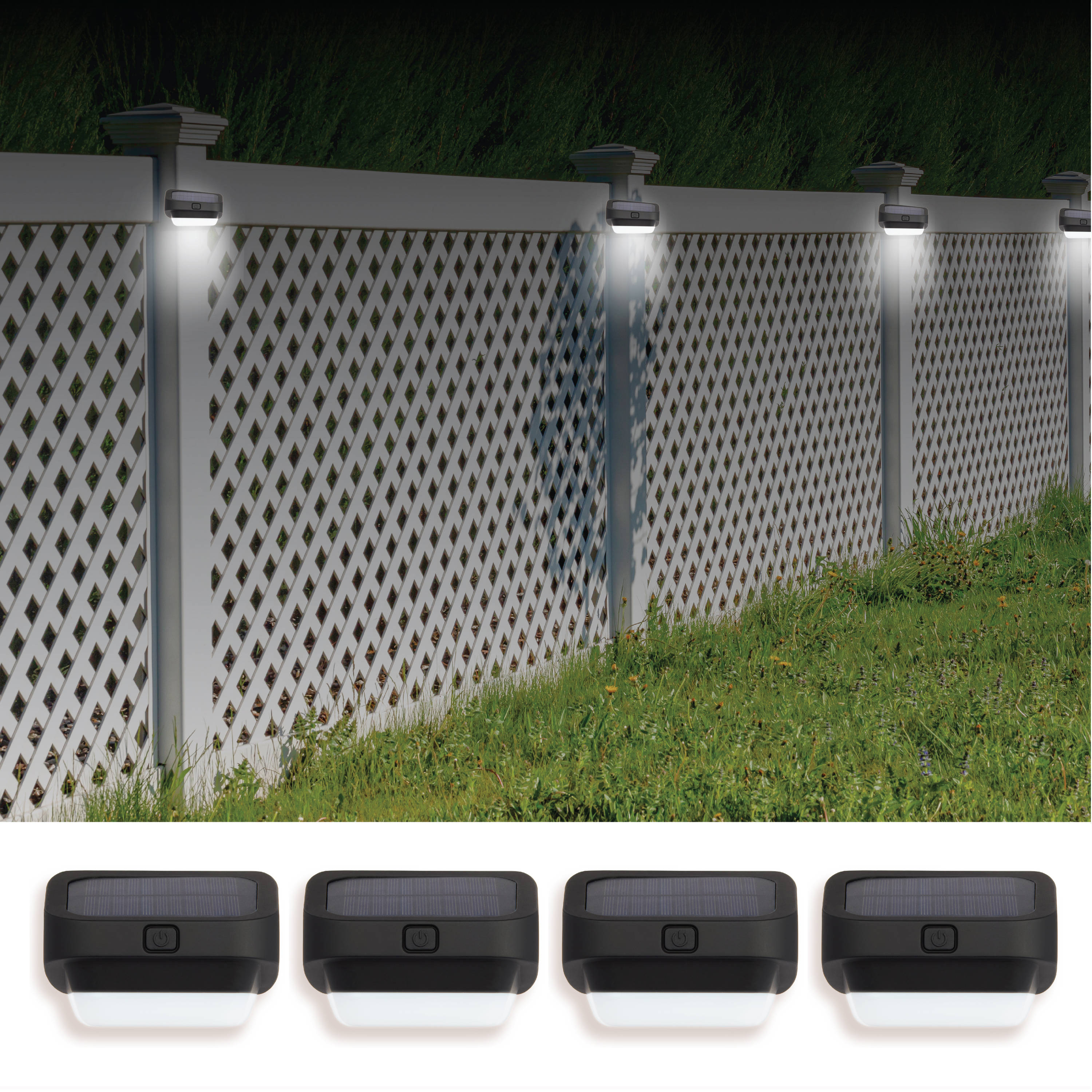 Bell & Howell 21 Lumens Solar Powered Landscape Path Lights 2 Modes Warm Bright Light (4-Pack) 7723