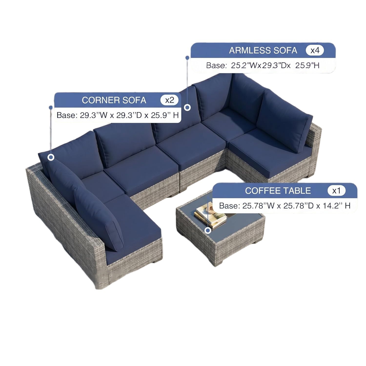 GZMR GZ-W640CS57 Patio-Conversation-Sets - View #7
