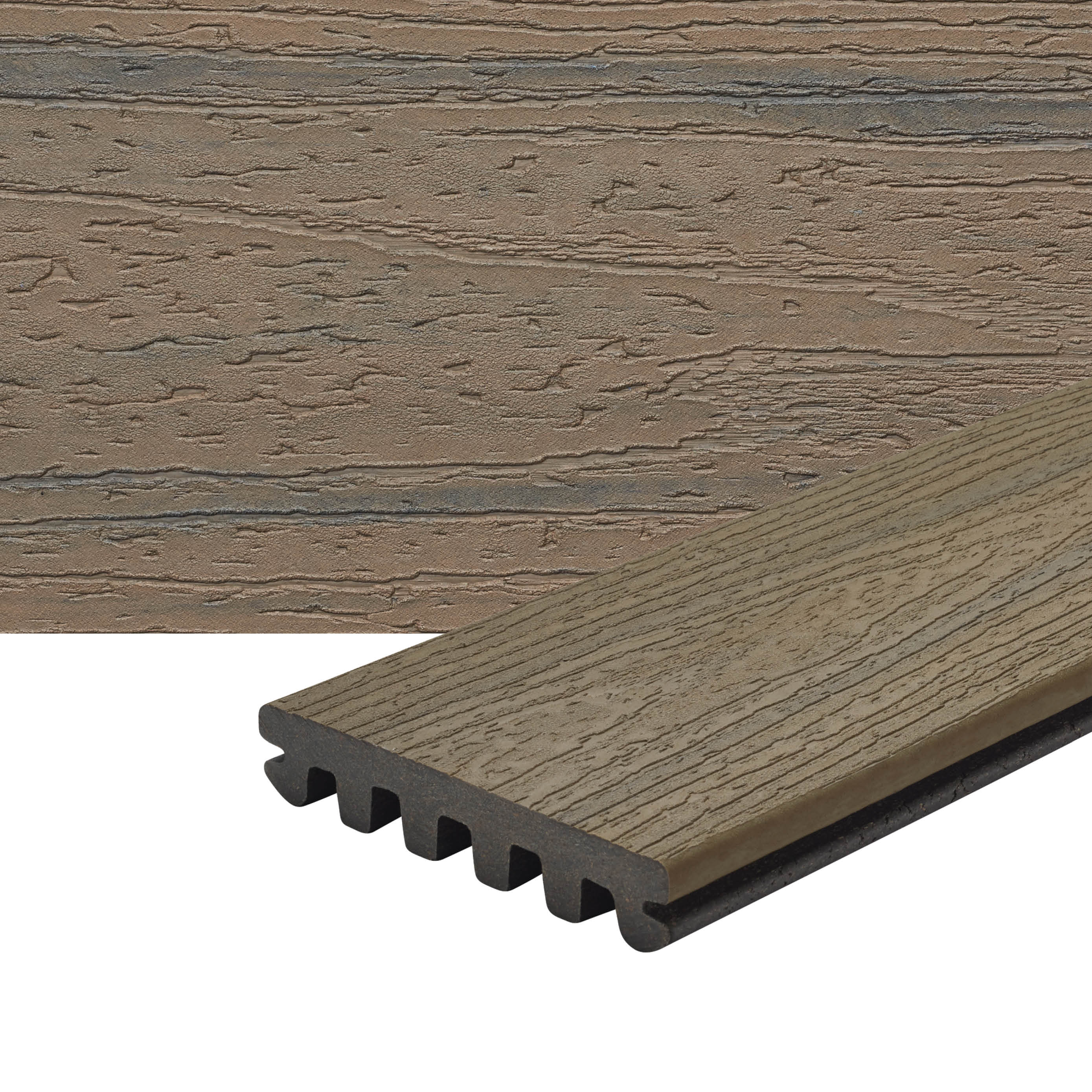 Trex CB010616E2G01 Enhance Naturals 1-in x 6-in x 16-ft Coastal Bluff Grooved Composite Deck board