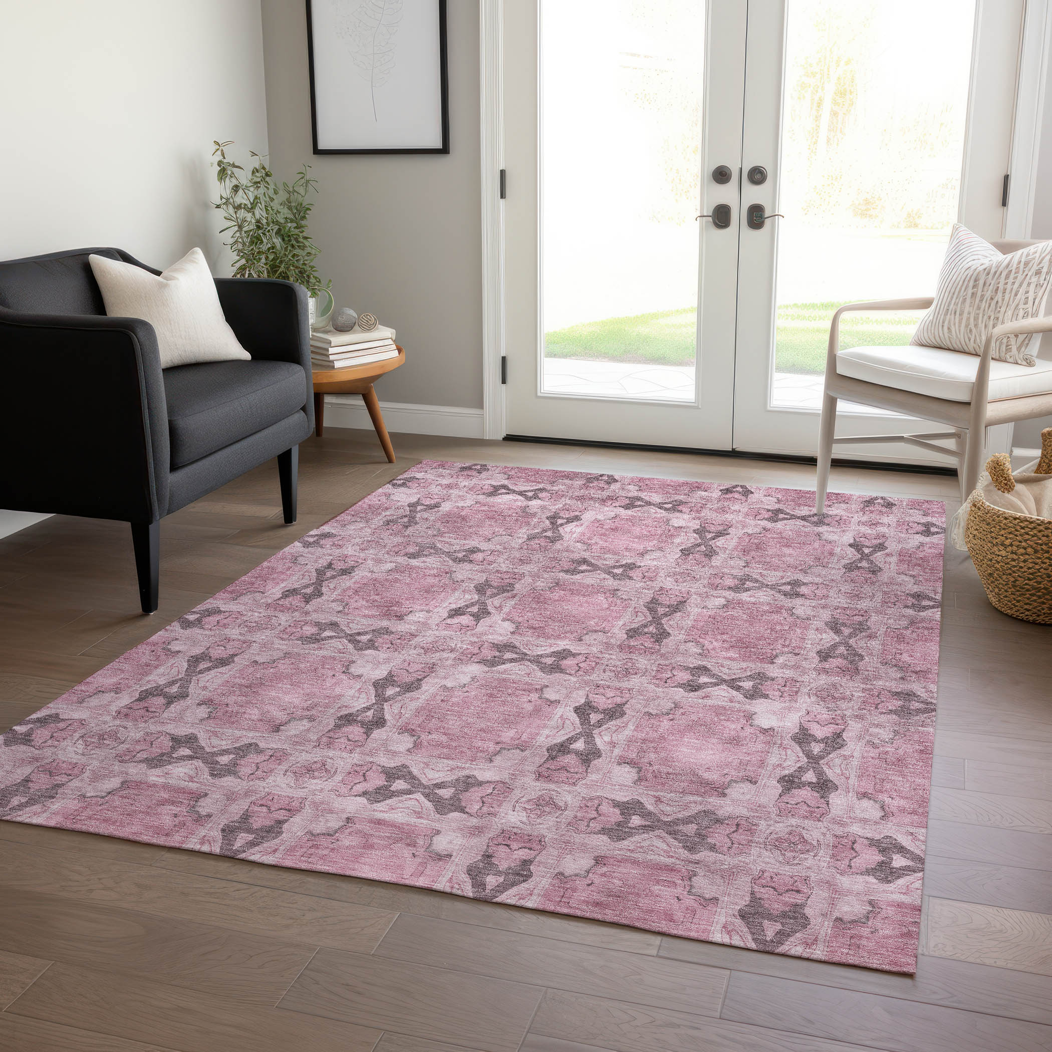 Addison Rugs ACN564PI10X14 Chantille ACN564PI 10 x 14 (ft) Polyester Pink Rectangular Indoor/Outdoor Machine washable Area rug