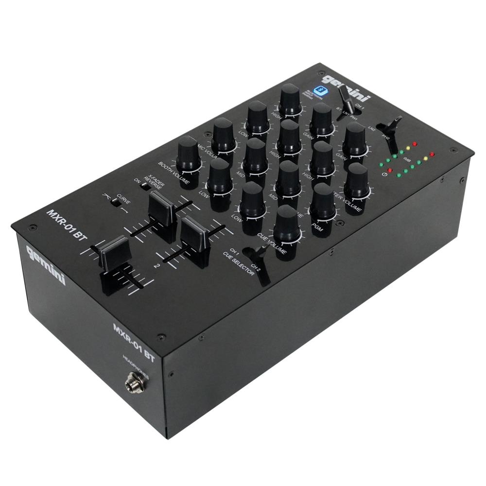 Gemini GEMINI MXR 01 BT COMPACT MIXER A 2 CANALI con Bluetooth per DJ PUB CLUB KARAOKE 