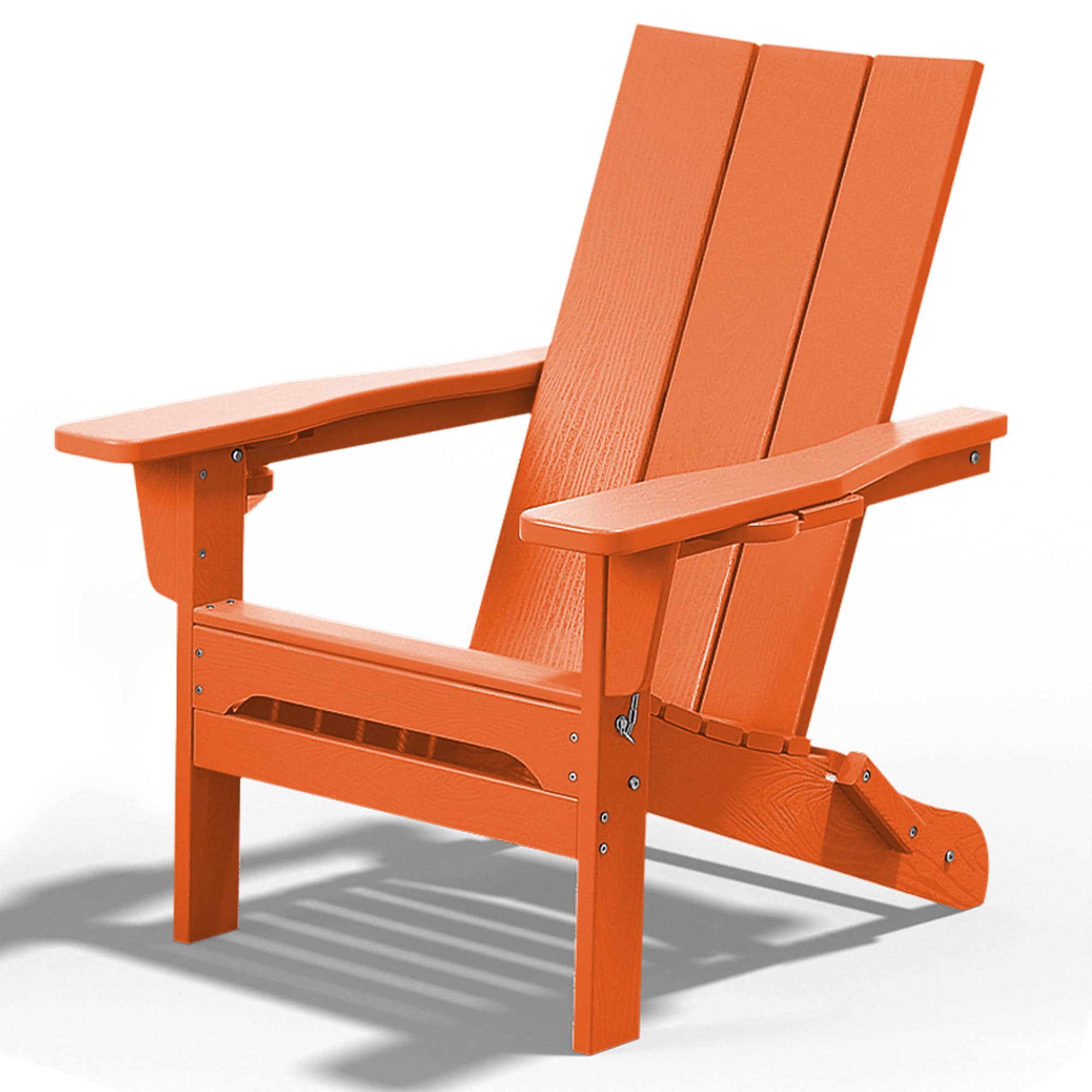 Serwall LS-BTHQ-OG HDPE Folding Outdoor Chair with Rotatable Cup Holders