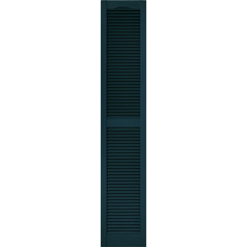 Vantage V1711480166 14.563-in W x 80.438-in H Indigo Blue Louvered Exterior Shutters ( 1 -Pack )