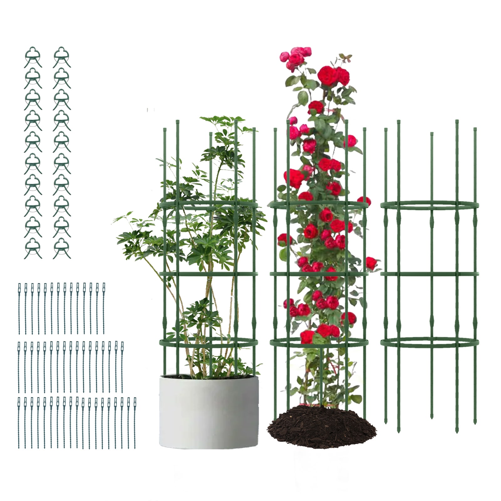20-in W x 60-in H Green Steel Garden Trellis For Climbing Plants For Cucumbers For Tomatoes #4355HYGD
