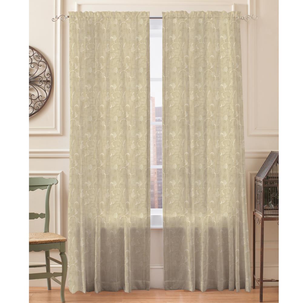 Springmaid 1638029 108-in Linen Semi-sheer Rod Pocket Single Curtain Panel