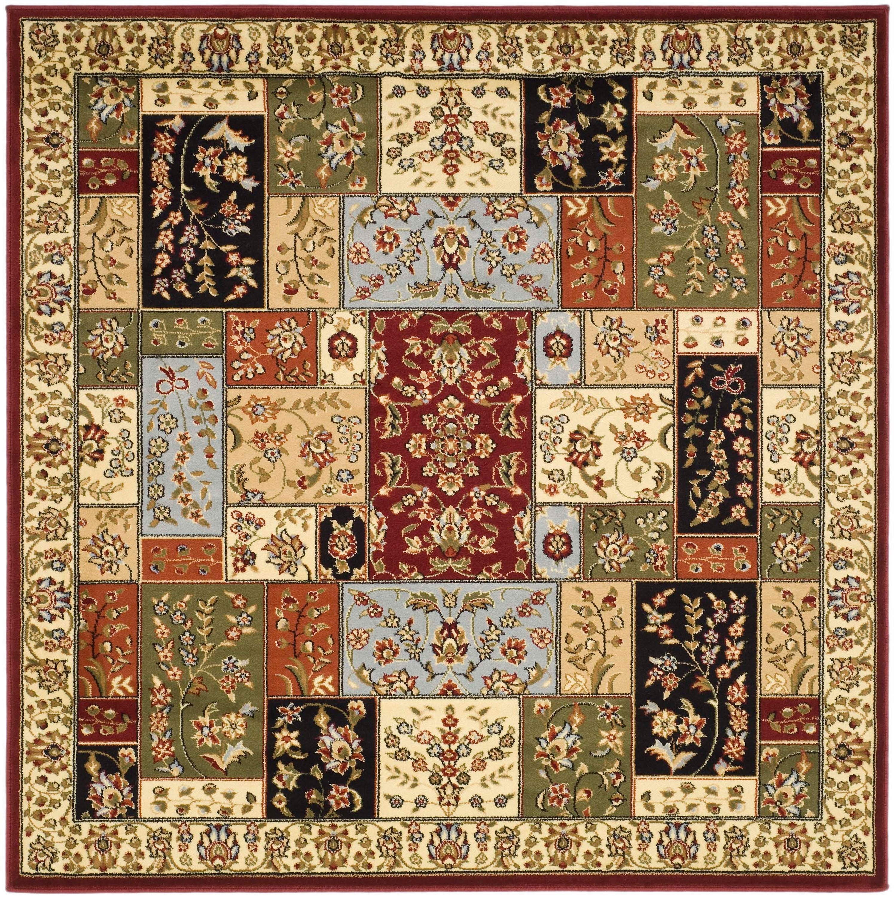 Safavieh Lyndhurst Omni 10 x 10 Multi/Ivory Square Indoor Floral/Botanical Oriental Area Rug