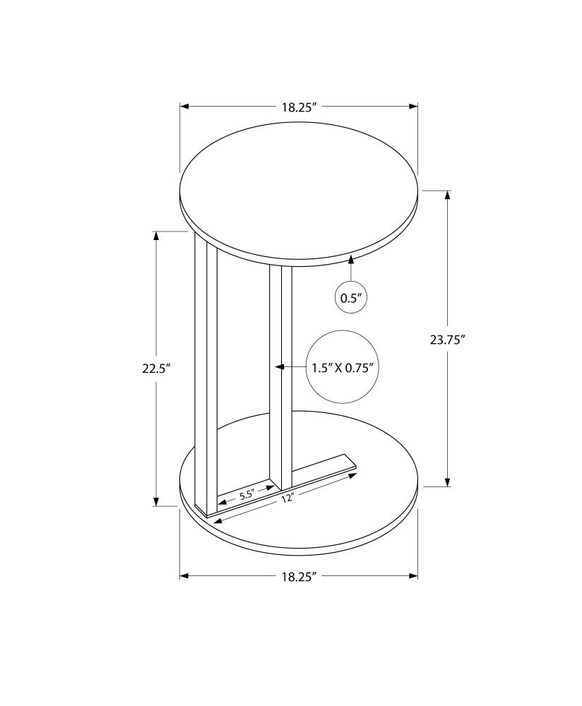Round White Marble Laminate and Black Metal Accent Table