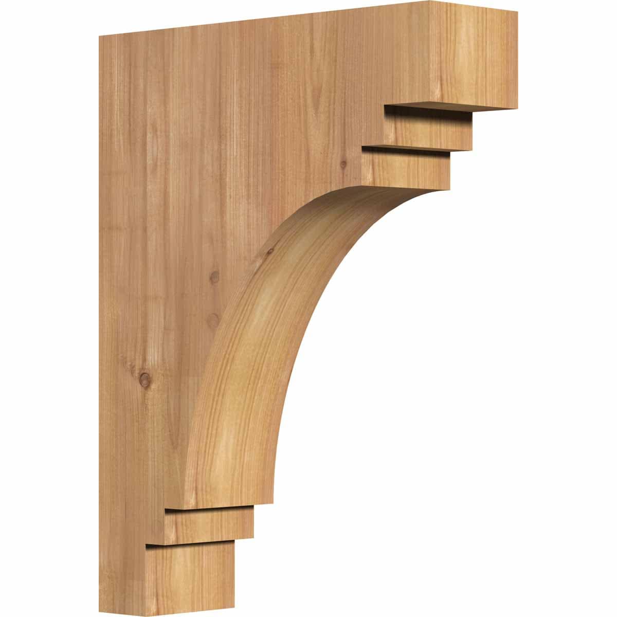 Ekena Millwork COR04X12X16PEC00SWR 3.5-in x 12-in x 16-in Pescadero Unfinished Western red cedar Wood Paintable/Stainable Corbel