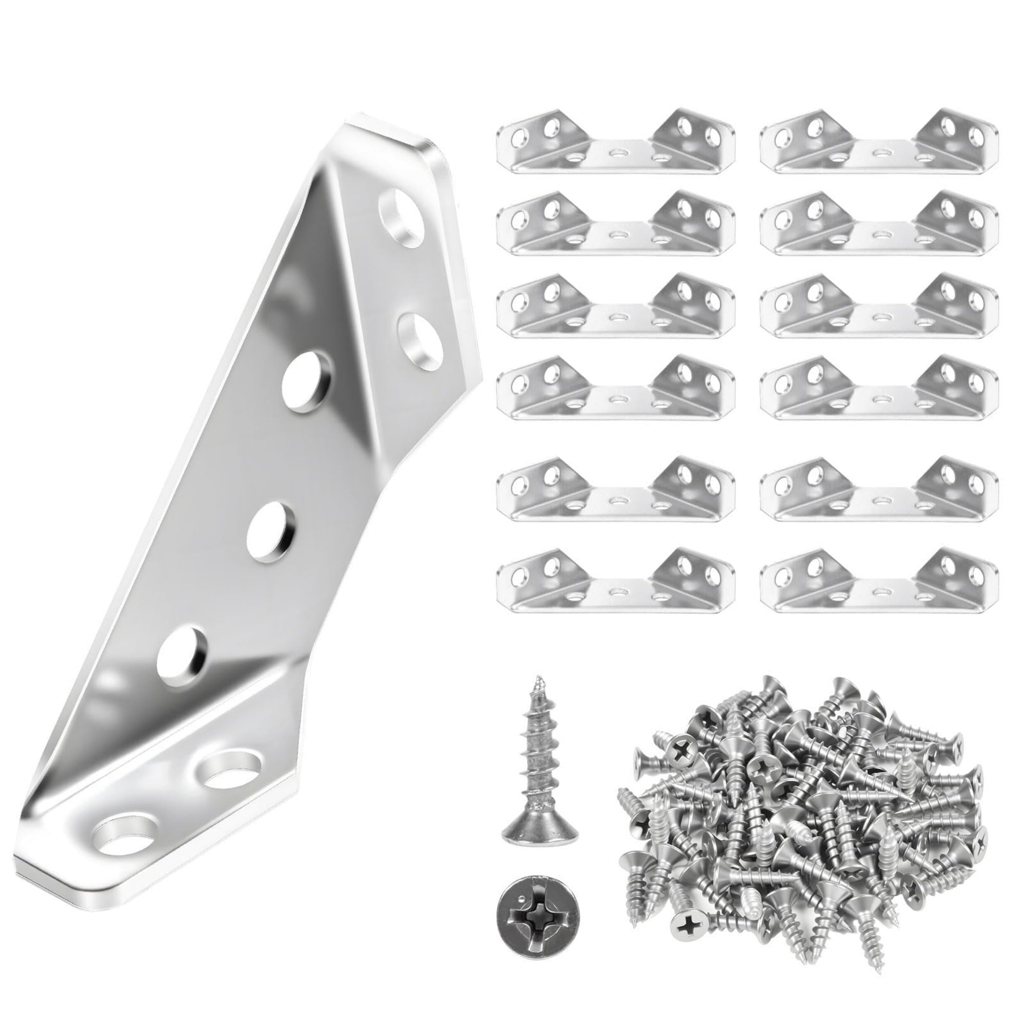Wudkey Universal Stainless Steel Furniture Corner Connectors 12 Pack