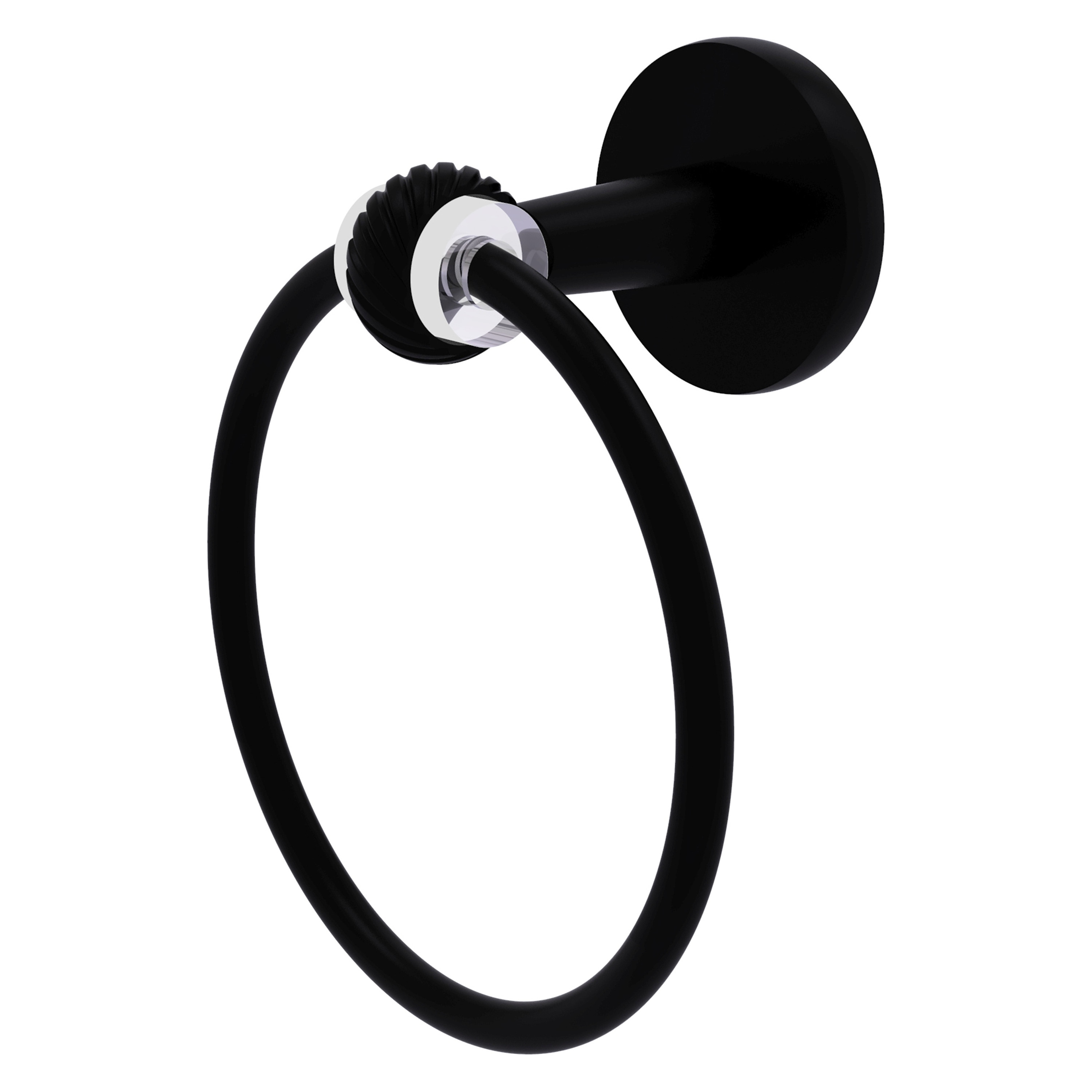 Allied Brass CV-16T-BKM Clearview Matte Black Wall mount Single Towel Ring