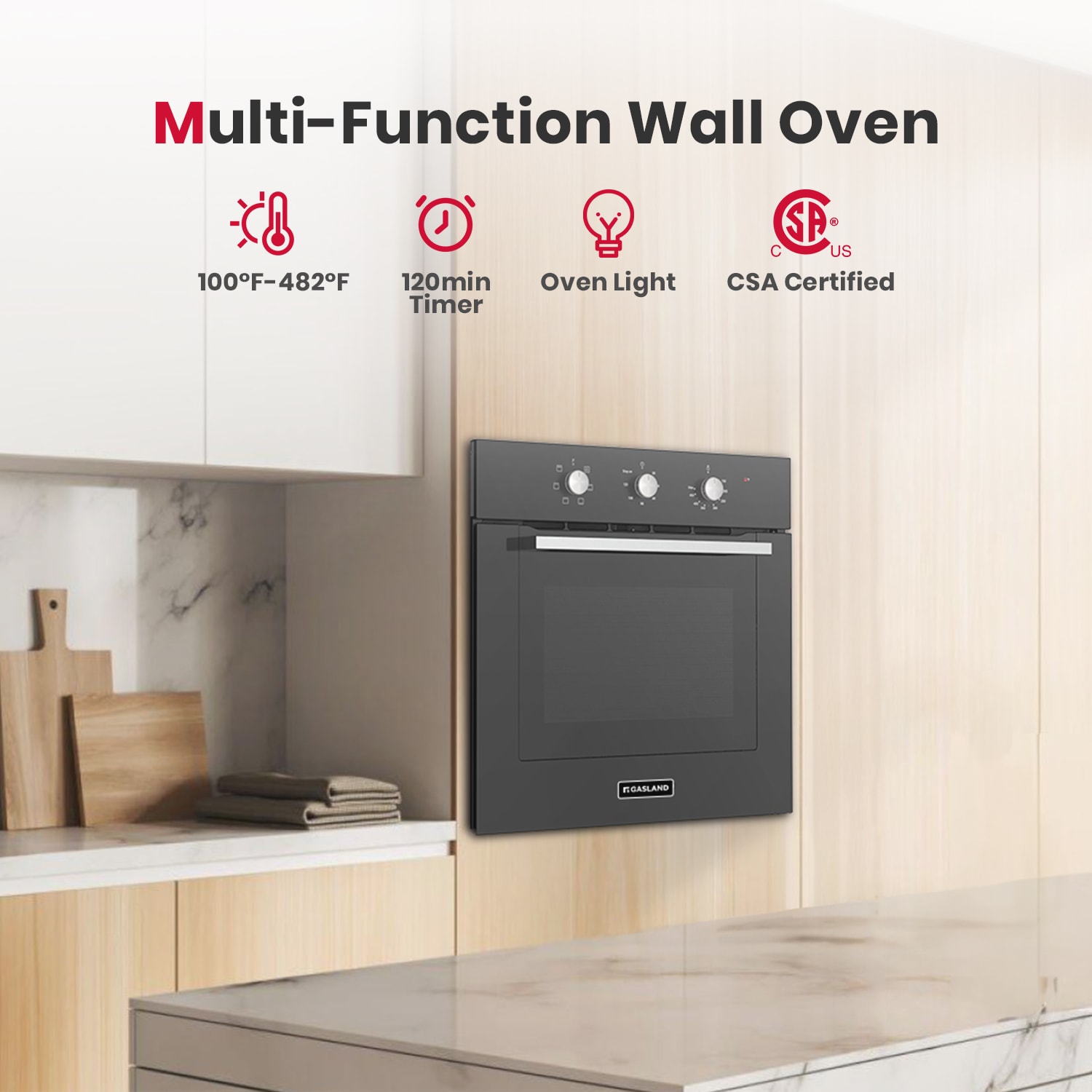 GASLAND ES606MB-6A Swall-Elec-Oven - View #3