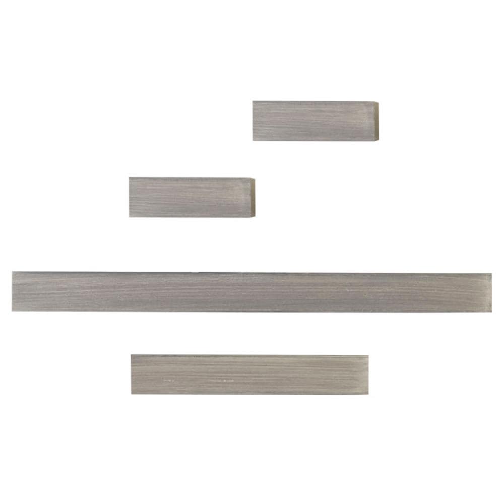 Melannco 5122382 24.49-Inches L x 4.41-Inches D x 6.38-Inches H Gray Wood Rectangular Bracket shelf 4 Decorative Shelves