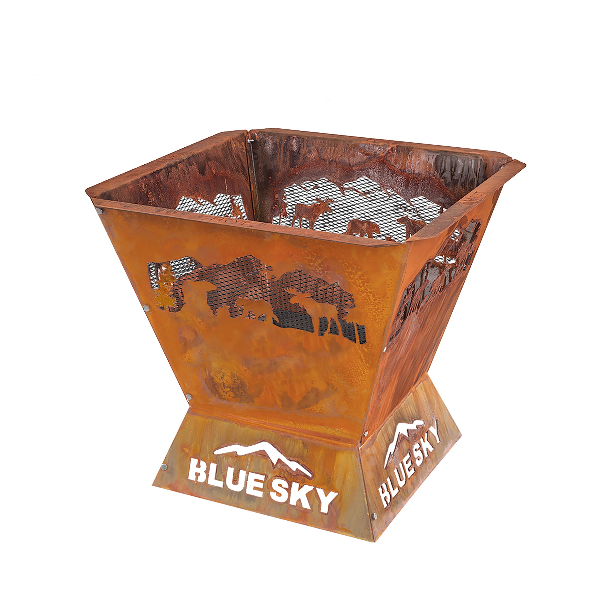 Blue Sky Outdoor Living Denver Broncos Badlands 29.5-in W Patina Steel  Wood-Burning Fire Pit at