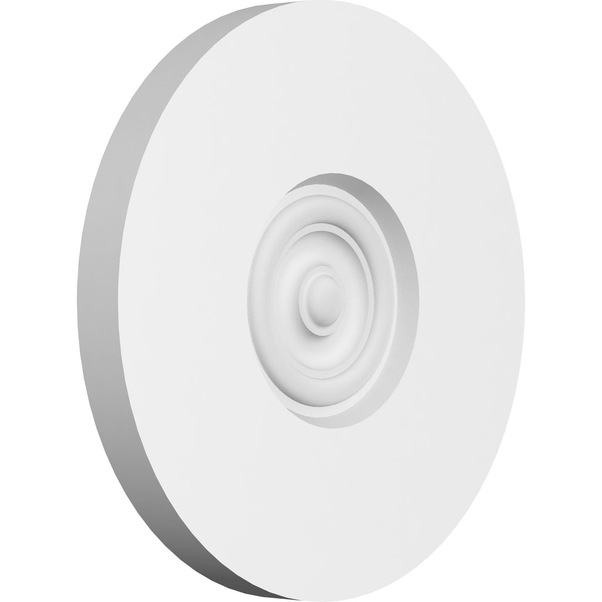 Ekena Millwork ROSP080X080X075GRY02 Standard Grayson Bullseye with Square Edge Bullseye 8-Inches x 8-Inches Round Unfinished PVC Rosette
