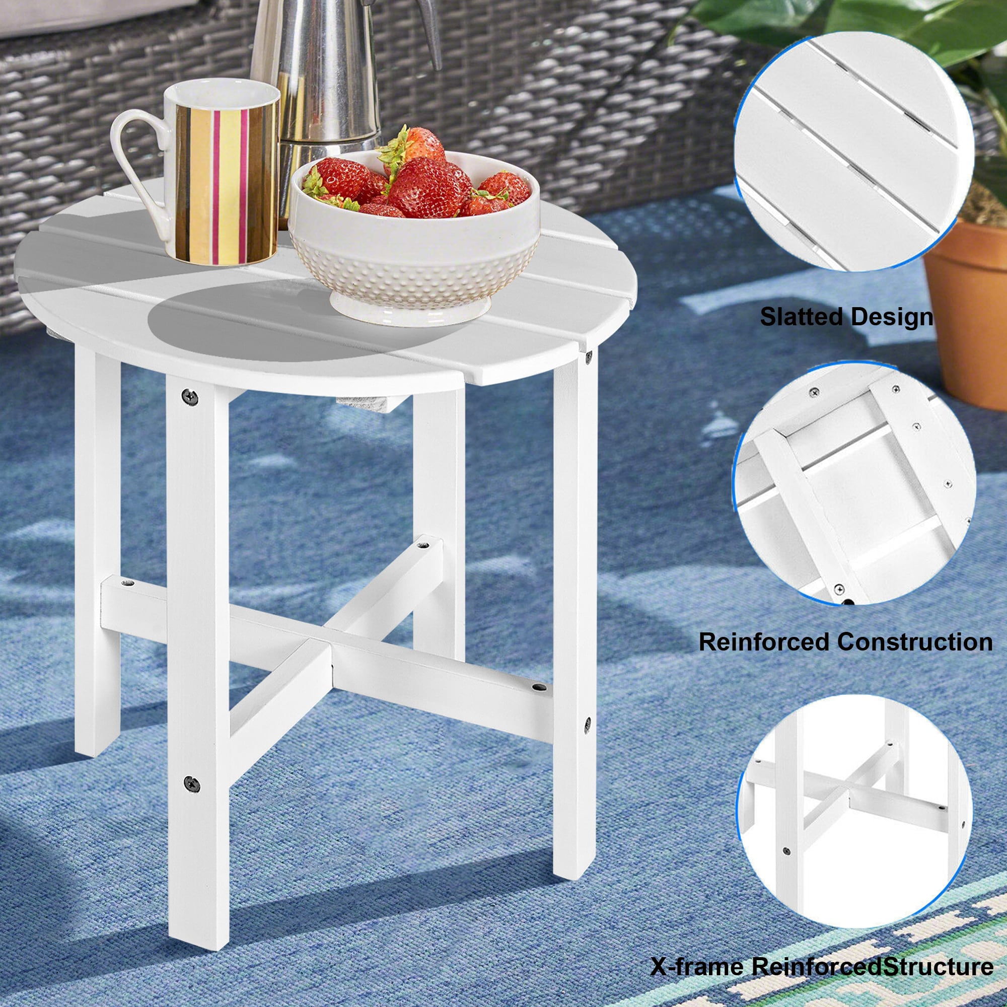 WELLFOR DOJN70933WH Patio-Tables - View #2