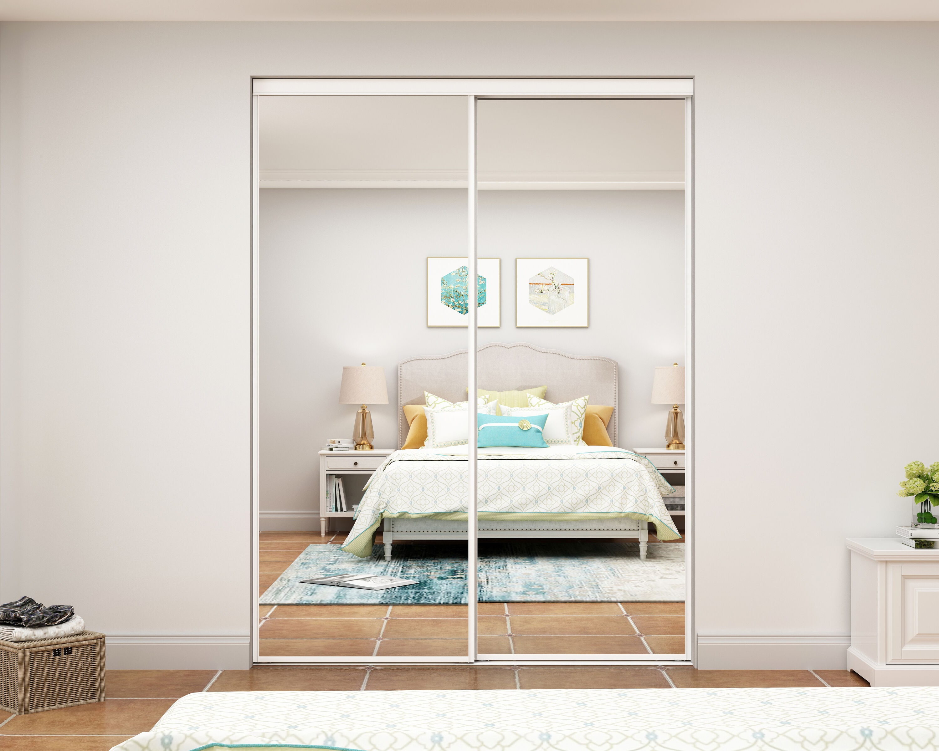 CALHOME MIRROR01-48X80 Bifold-Sliding-Closet-Doors - View #3