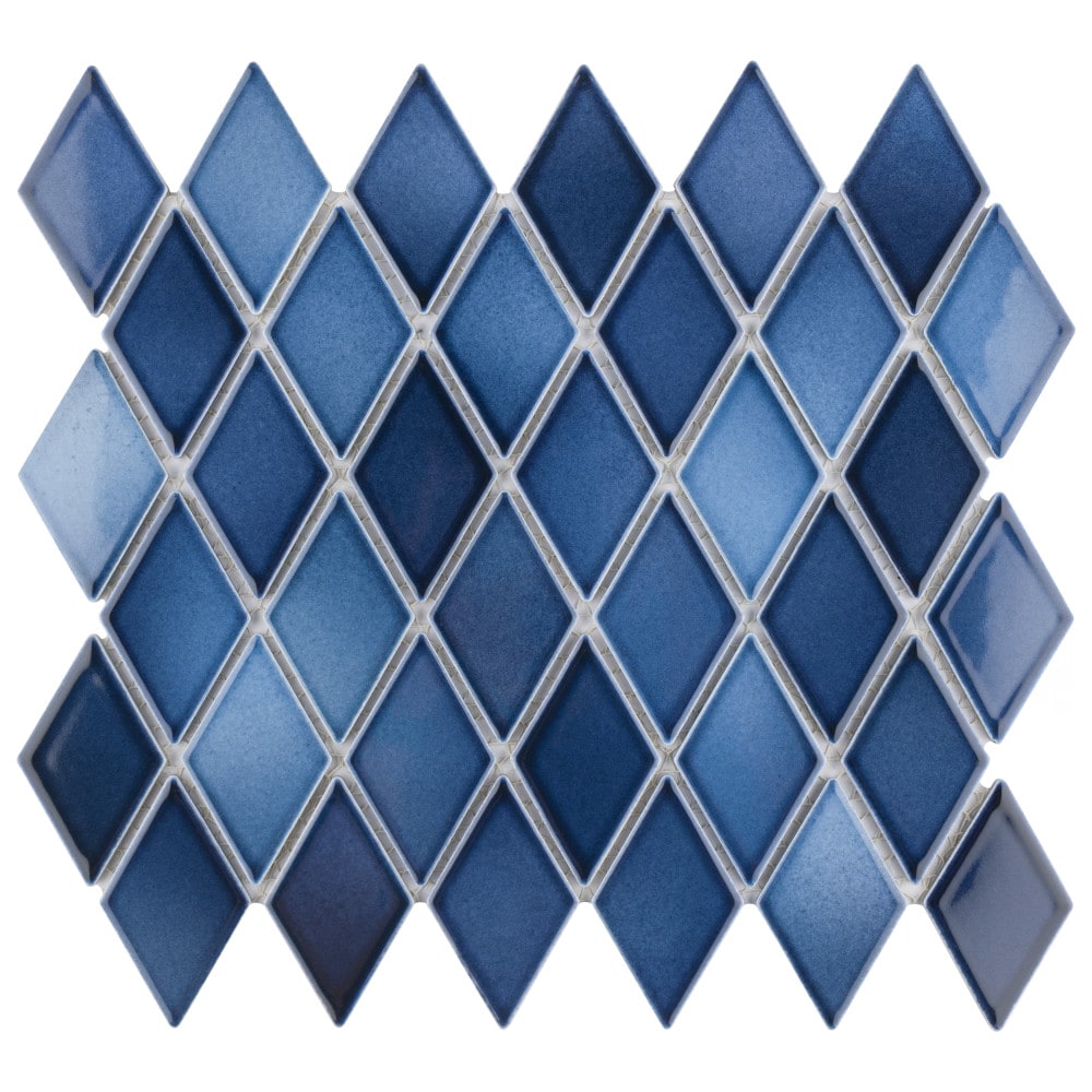 Affinity Tile FKOHKTGL Hudson Kite Glacier 10-in x 12-in Glossy Porcelain Stone Look Mosaic Floor and Wall Tile (8.56-sq. ft/ Carton)