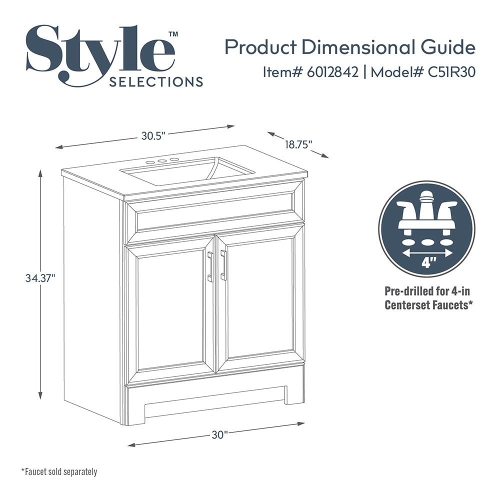Style Selections C51R30 Bath-Vanity-Combo - View #4