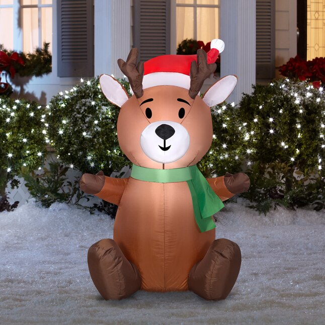 Gemmy 3.5-ft Lighted Reindeer Christmas Inflatable at Lowes.com