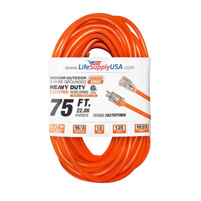Woods Metal Extension Cord Reel Stand with 16/3 100ft Orange Extension Cord
