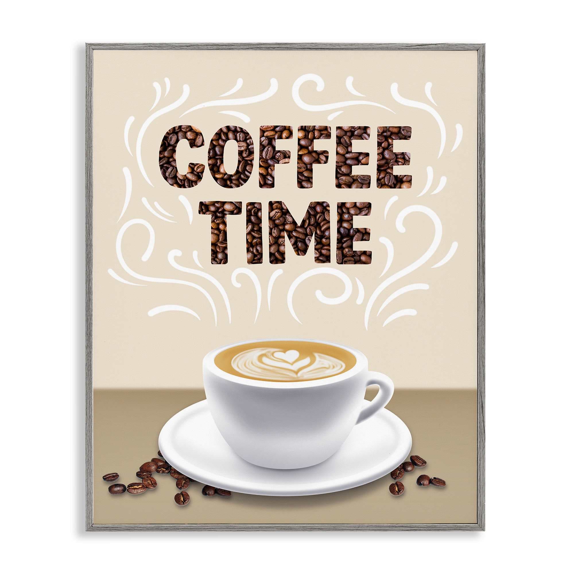 Stupell Industries BS-482-GFF-24X30 Traditional Coffee Time Brew Gray Framed Giclee Art By Marcus Prime 24 x 30