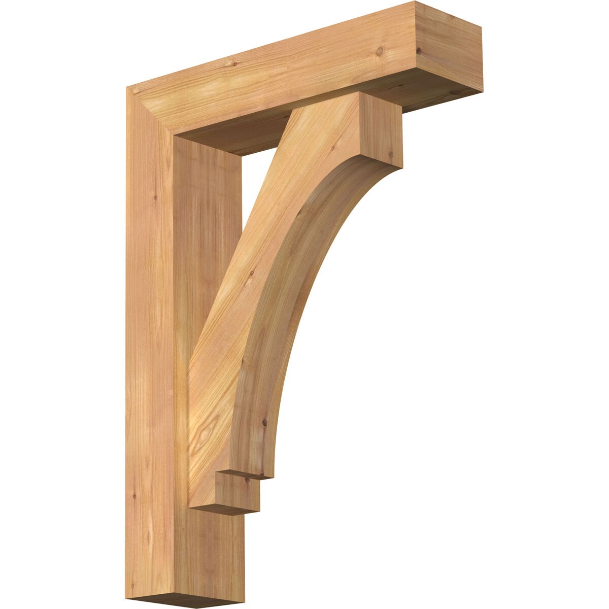 Ekena Millwork 1462739 Imperial Block Smooth Bracket with Offset Brace 5-1/2-in x 20-in x 28-in Western red cedar Brown Wood Standard bracket