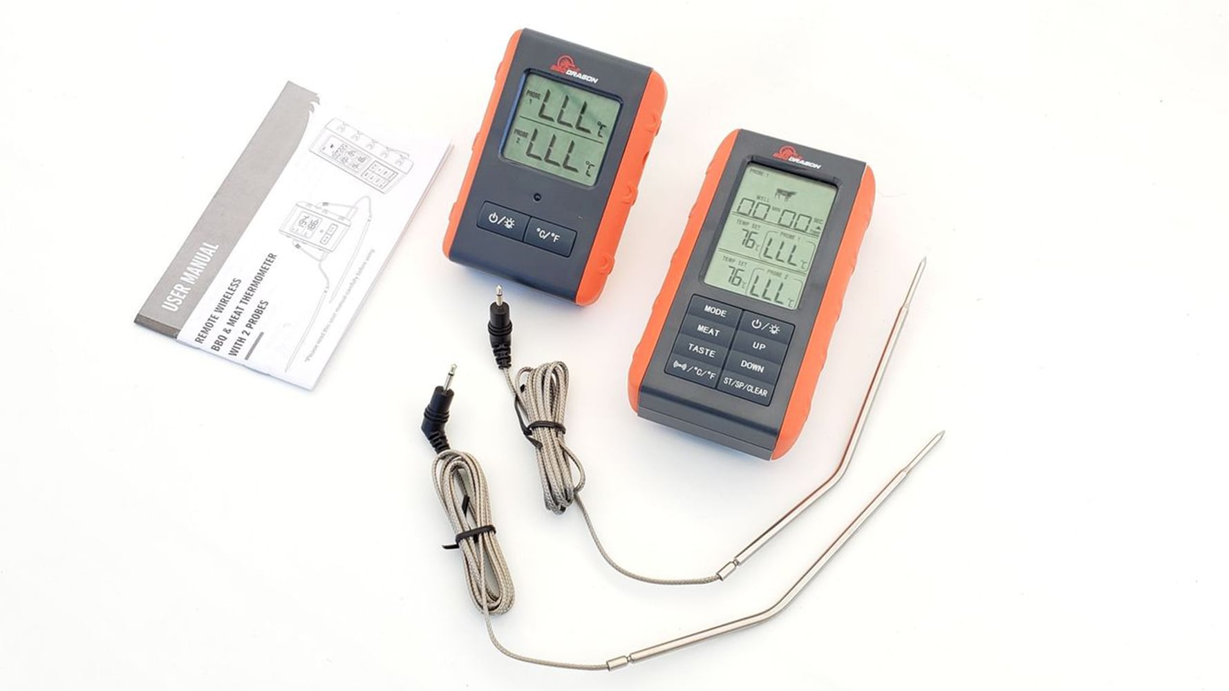  BBQ Dragon Wireless Digital Meat Thermometer, Instant