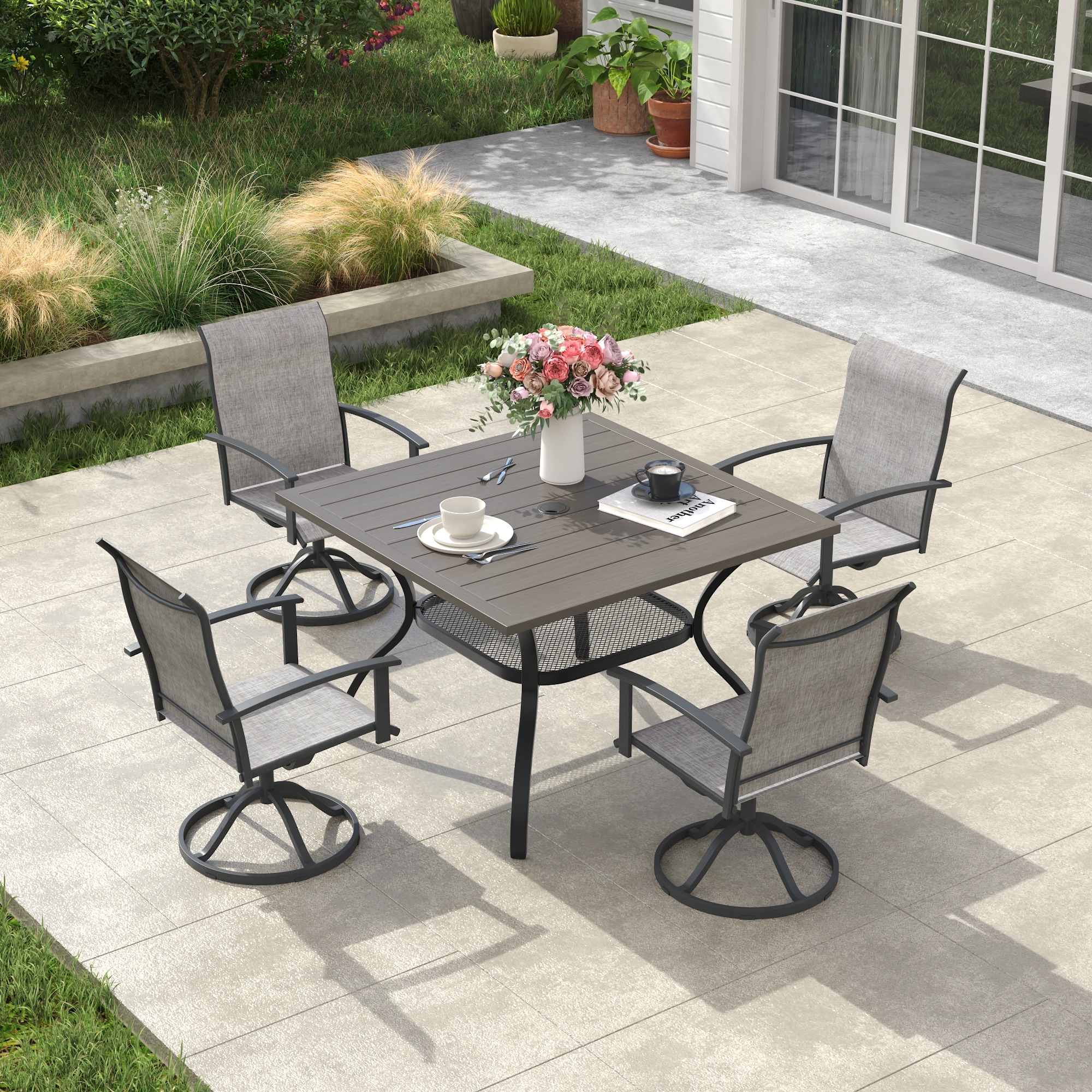 Square Patio Table and Chairs Patio Furniture Sets at Lowes.com