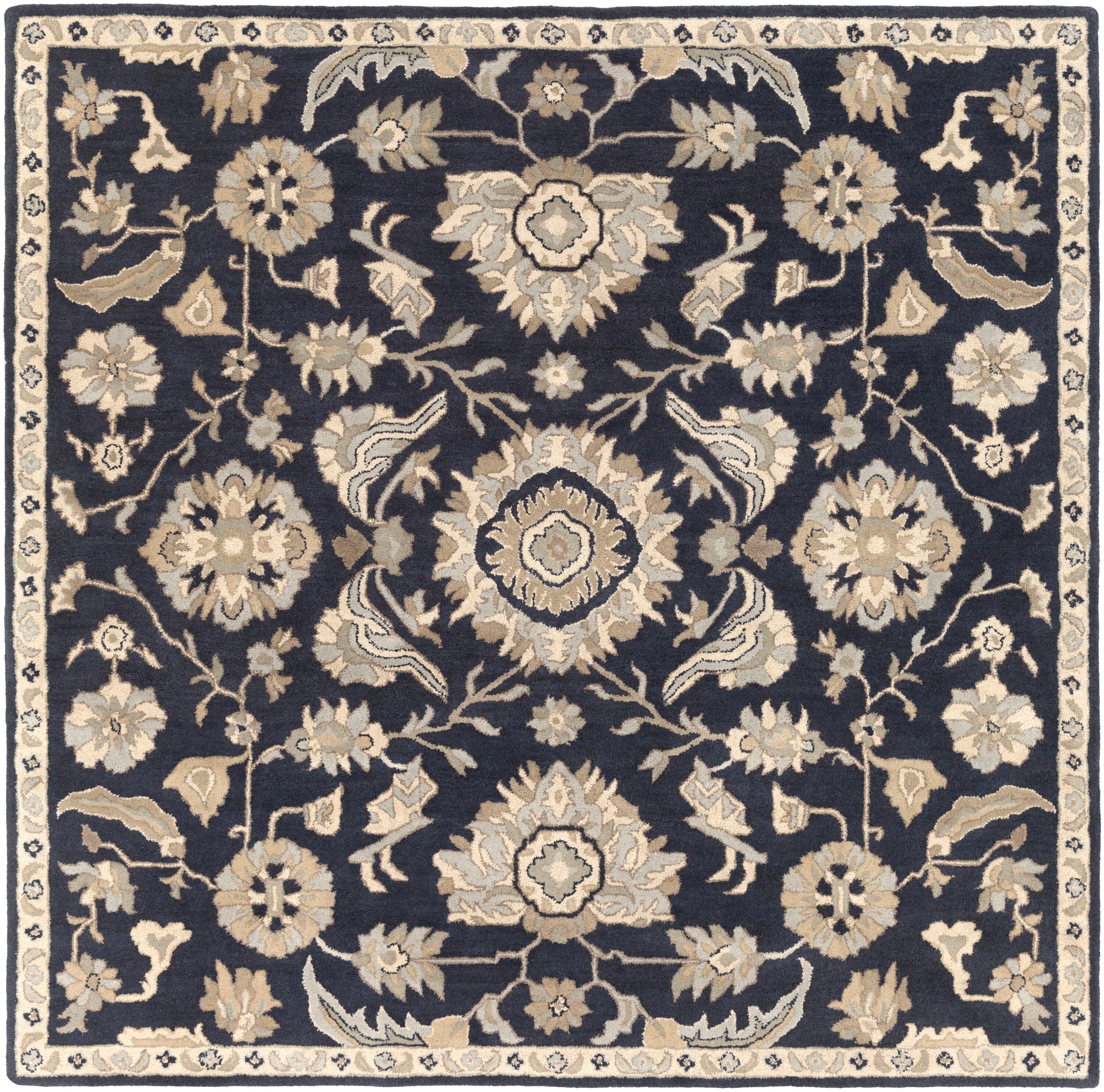 Surya Caesar Ink Beige Sea Foam Wool Square Area Rug - 8x8