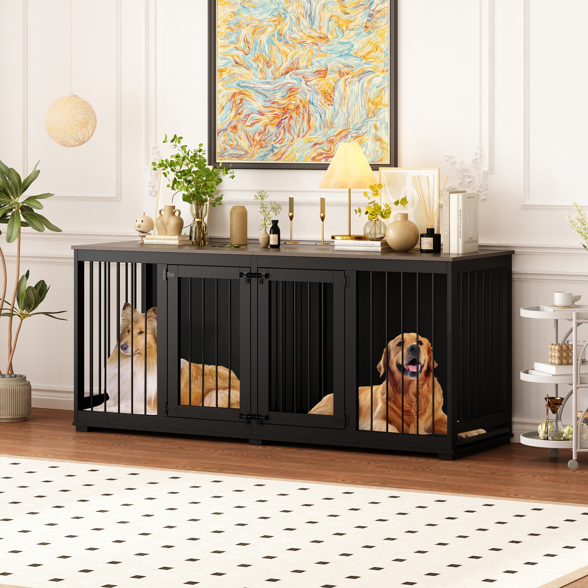 MIDHAM ZWJ0145-03 Composite Indoor Large Dog House