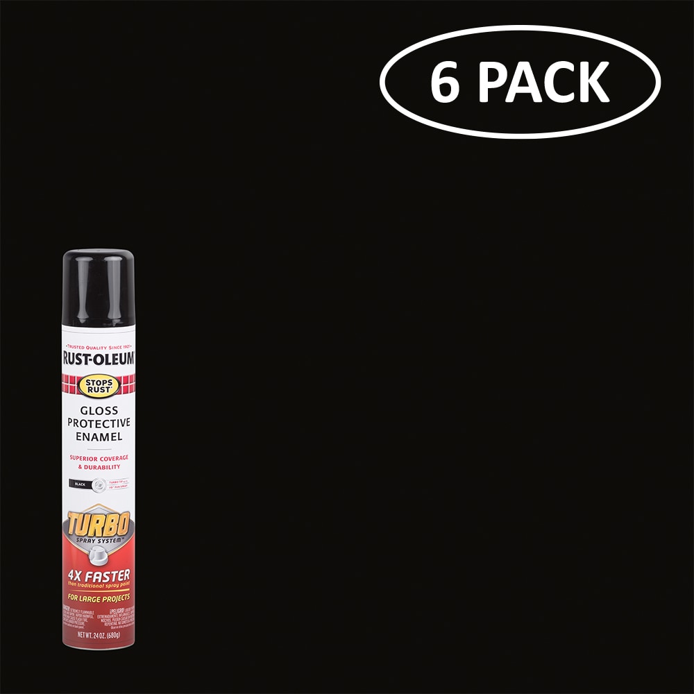 Reviews for Rust-Oleum Stops Rust 24 oz. Turbo Spray System Gloss Black  Spray Paint (6 Pack)