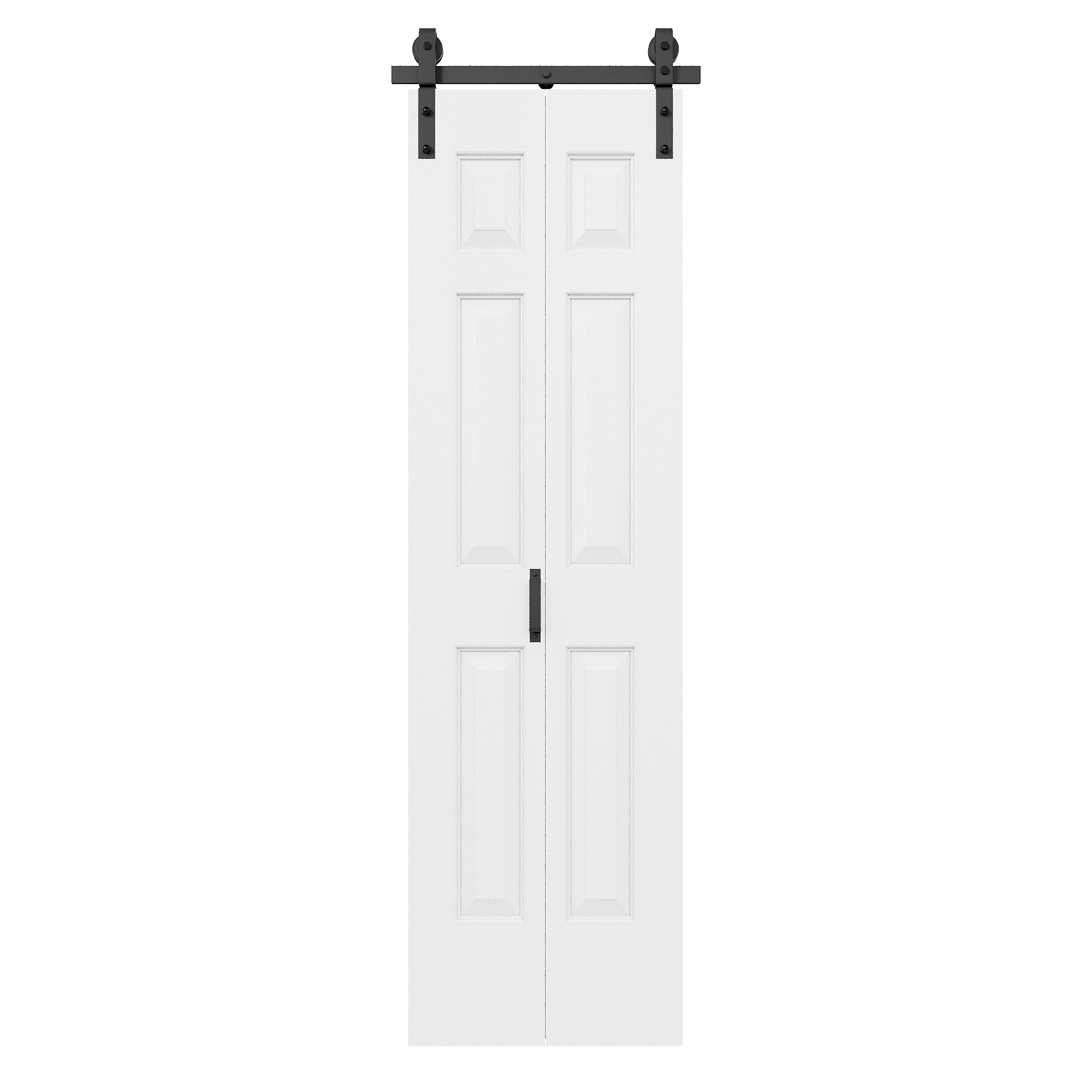 AINLARRY ZDGC-BD-KX6L-24 24-in x 84-in White Primed Square MDF Hollow core Single bifold Barn Door (Hardware Included)