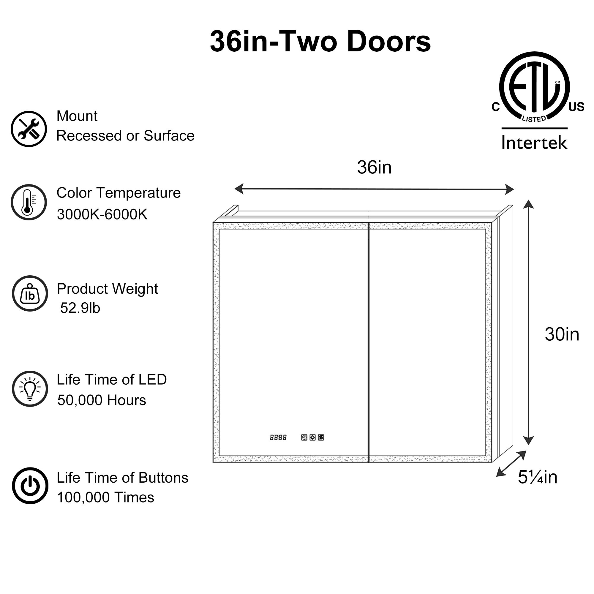 ExBrite DIBC3030LE Bathroom-Medicine-Cabinets - View #3