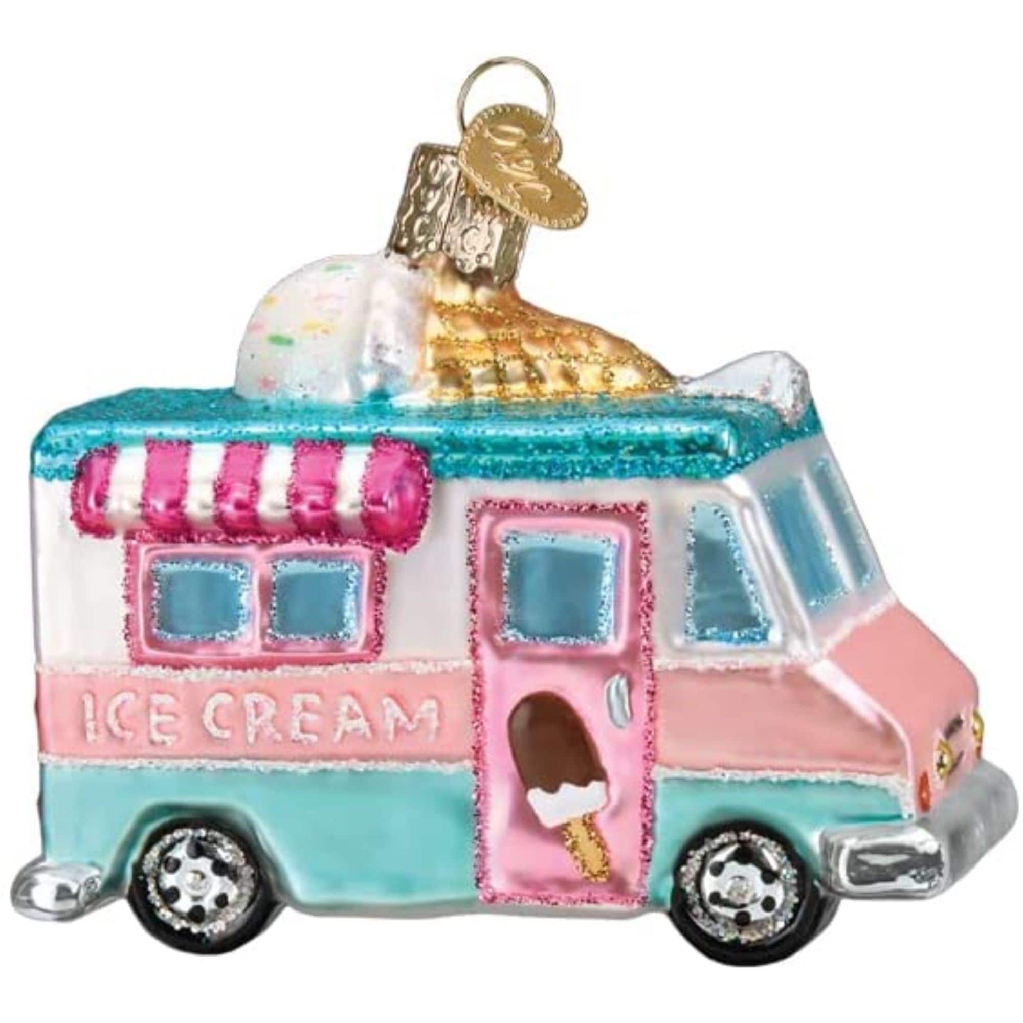 Old World Christmas 729343461063 Blown Glass Ornament for Christmas Tree - Ice Cream Truck