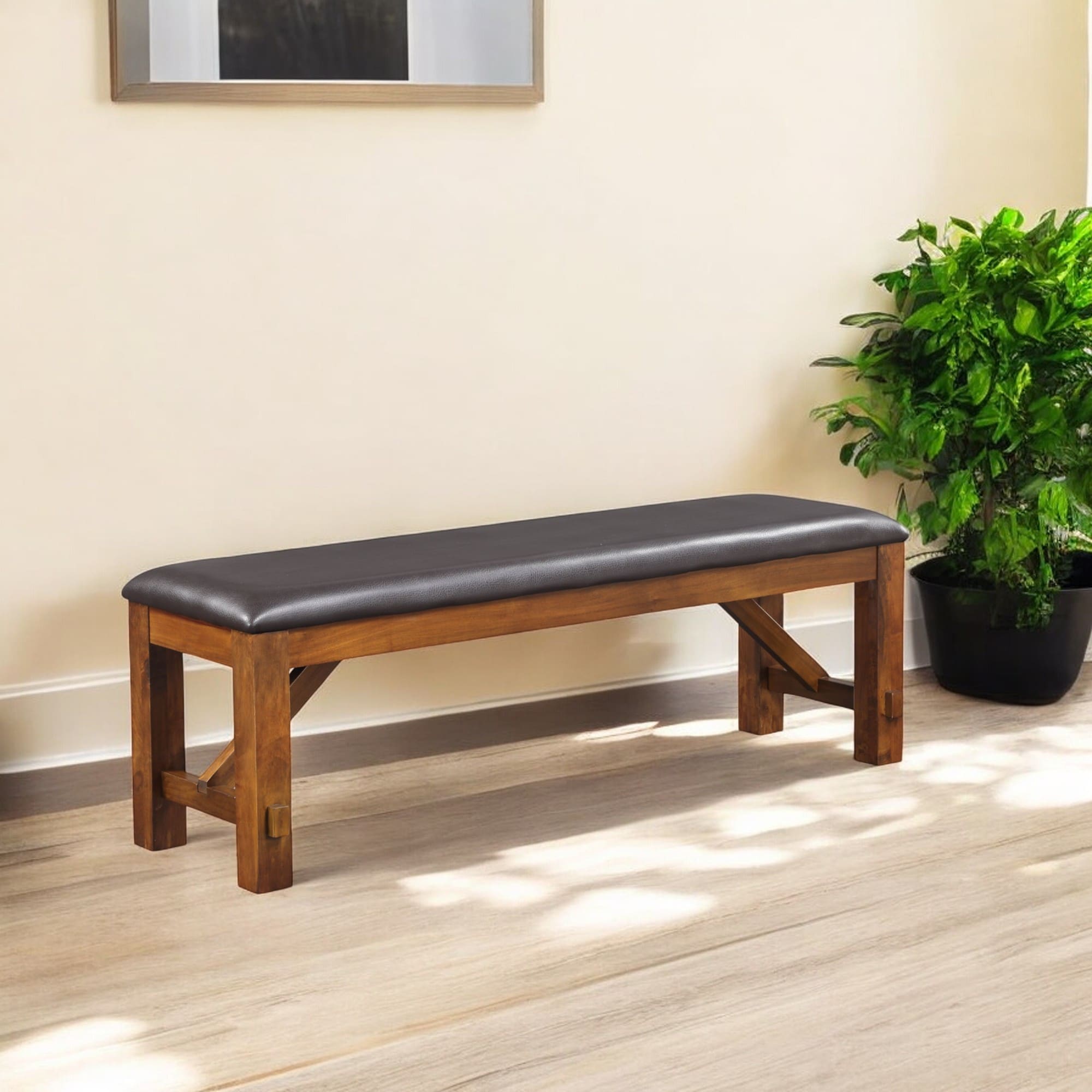 Lycvki 1655 Casual Black Accent Bench with Storage 32-in x 30-in x 17-in