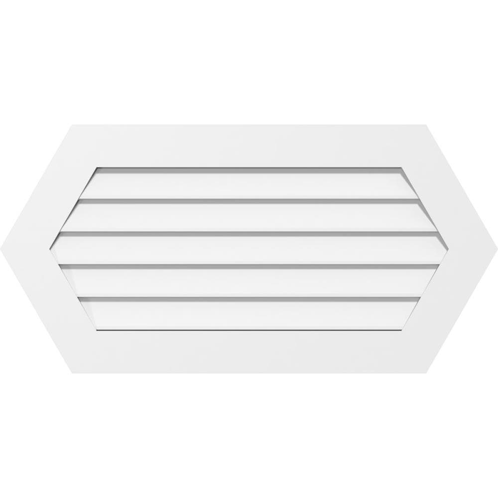 Ekena Millwork GVPHP36X3201SN 36-Inches x 32-Inches Off-white Peaked PVC Gable Louver Vent